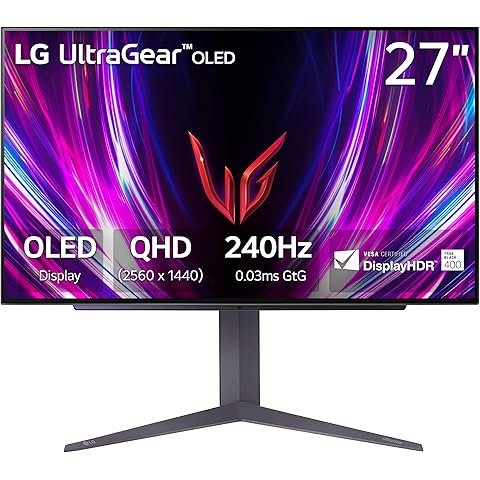 LG 27GX700A-B 27-inch Ultragear QHD (2560 x 1440) OLED Gaming Monitor